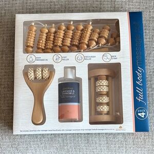 GOLDESSENCE Wooden Full Body Massage Set with Oil